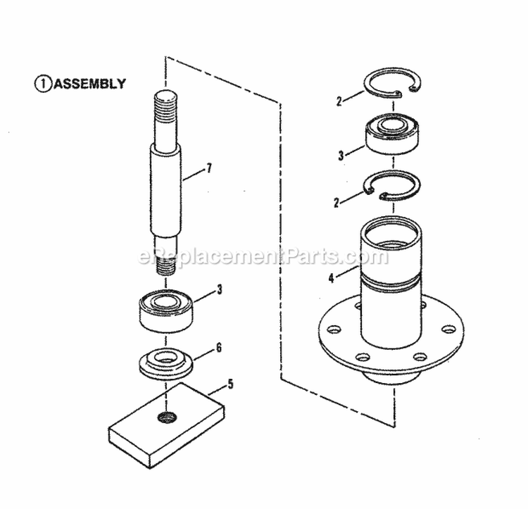 Spindle Assembly- 42 Cutting Deck Diagram and Parts List for LT180H42IBV2 84896 Snapper Lawn Tractor