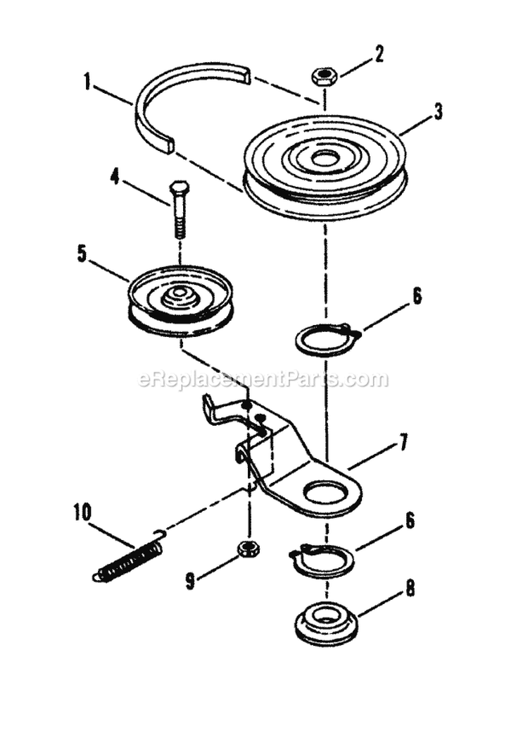 Belt Blade Brake- 42 Cutting Deck Diagram and Parts List for LT180H42IBV2 84896 Snapper Lawn Tractor