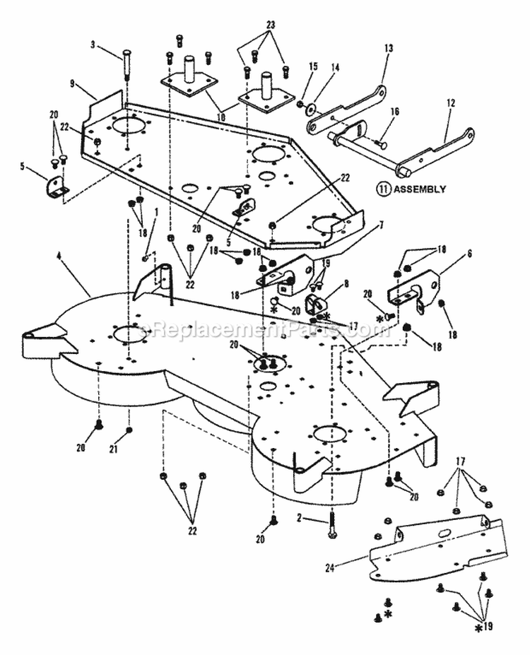 48 Cutting Deck Sub Assembly (PN 57821) Diagram and Parts List for WLT180H48GBV2 84659 Snapper Lawn Tractor