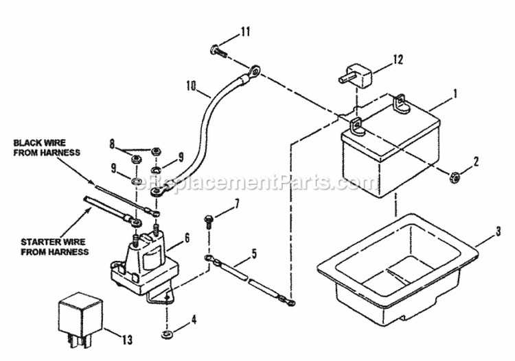 Electrical Components Diagram and Parts List for WLT160H42GBV 84658 Snapper Lawn Tractor