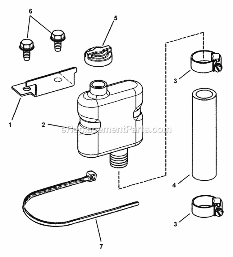 Hydro Reservoir Assembly Diagram and Parts List for WLT160H42GBV 84658 Snapper Lawn Tractor