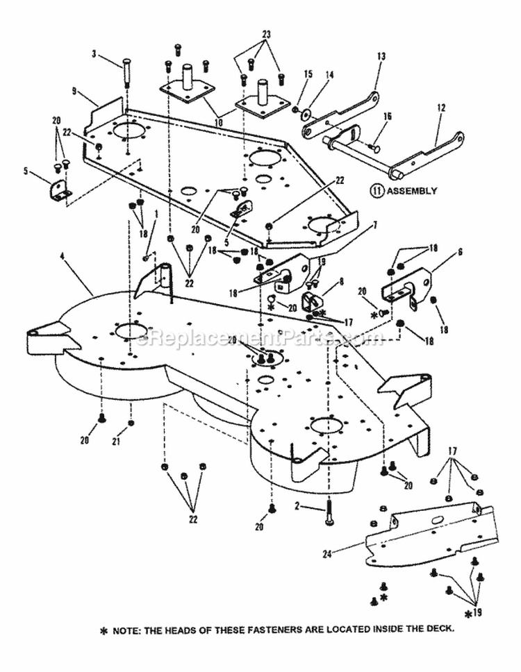 48 Cutting Deck Assembly (Series H) Pt1 Diagram and Parts List for LT180H48HBV2 84725 Snapper Lawn Tractor