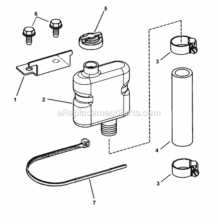 Hydro Reservoir Assembly Diagram and Parts List for LT145H38HBV  Snapper Lawn Tractor