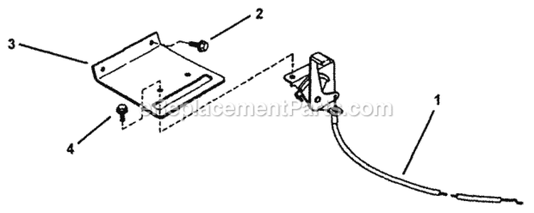 Throttle Control Diagram and Parts List for EM250821BE 84587 Snapper Lawn Tractor
