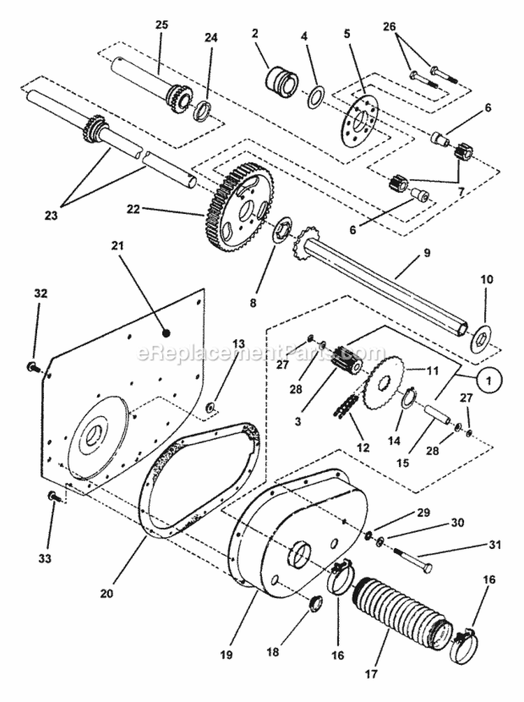 Differential RH Fender Diagram and Parts List for EM250821BE 84587 Snapper Lawn Tractor