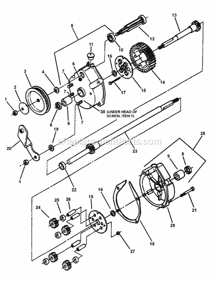 Transmission (Differential) Diagram and Parts List for WMRP216517B 84757 Snapper Lawn Mower