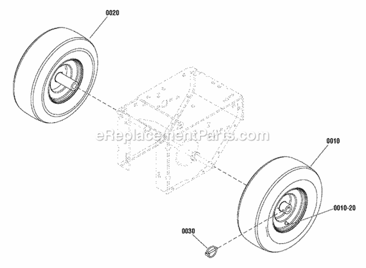 Wheels  Tires Group Diagram and Parts List for L1730E 1696006 Snapper Snow Blower