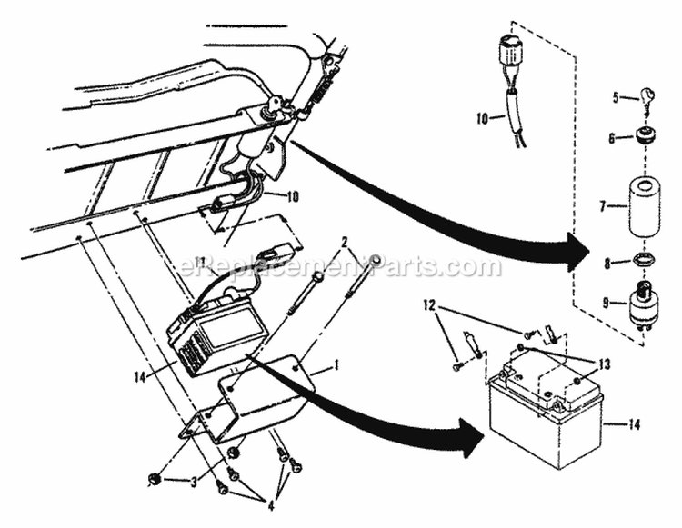 Parts Bulletin Diagram and Parts List for X21500  Snapper Lawn Mower