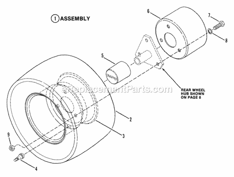 Rear Wheels Brake Drum Diagram and Parts List for Y30081B  Snapper Lawn Mower