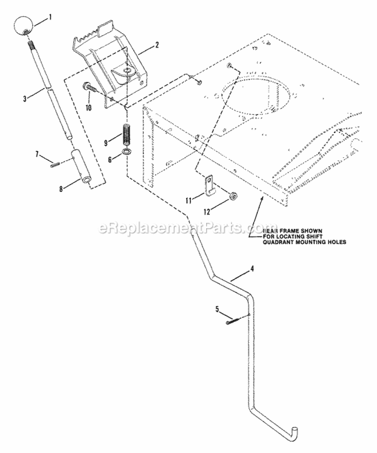 Shift Lever Diagram and Parts List for Y30081B  Snapper Lawn Mower