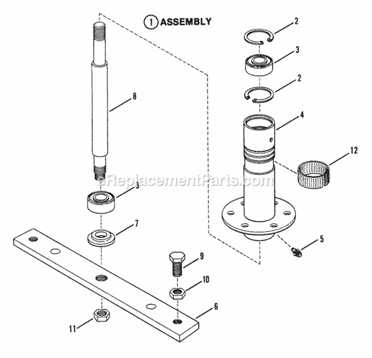 Spindle Diagram and Parts List for Y30081B  Snapper Lawn Mower