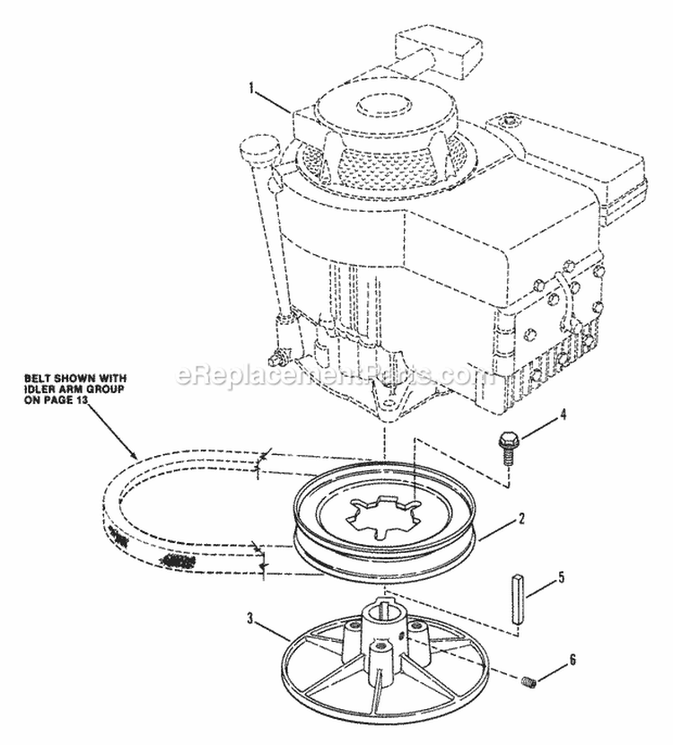 Drive Disc Engine Diagram and Parts List for Y30081B  Snapper Lawn Mower