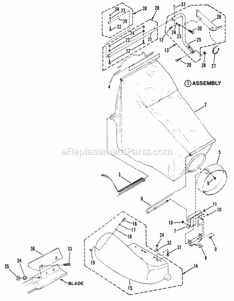Accessories - Grass Catcher Diagram and Parts List for Y41120  Snapper Lawn Mower