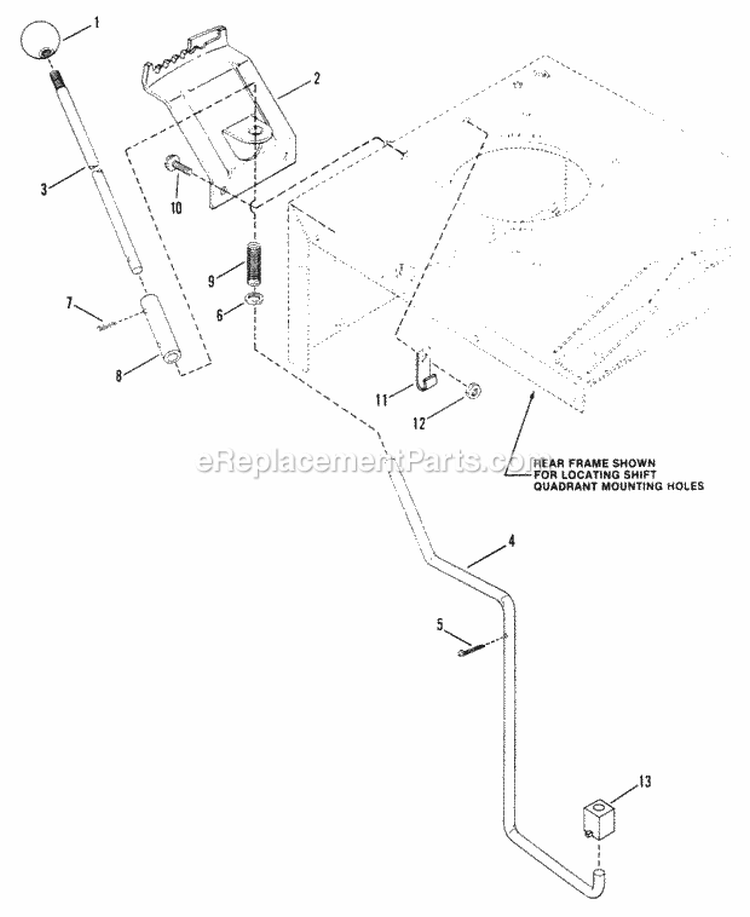 Shift Lever Diagram and Parts List for Y41120  Snapper Lawn Mower