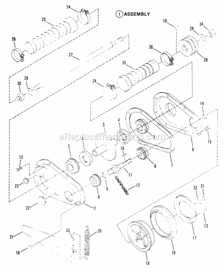 Chain Case Diagram and Parts List for Y41120  Snapper Lawn Mower