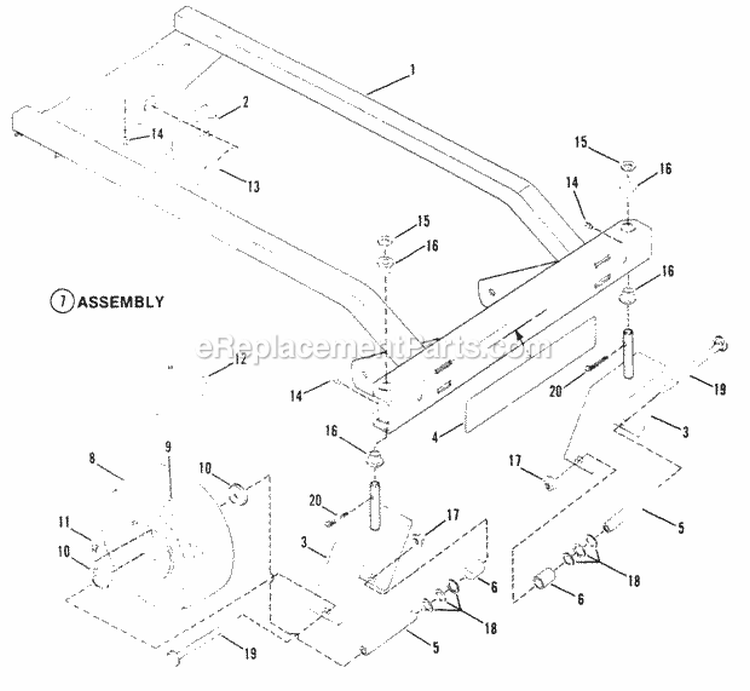 Frame  Wheels Front Diagram and Parts List for Y41120  Snapper Lawn Mower