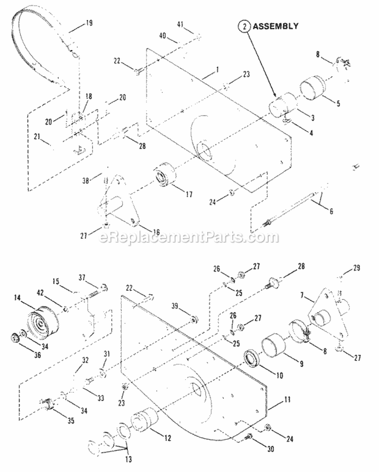 Frame Right  Left Side Diagram and Parts List for Y41120  Snapper Lawn Mower