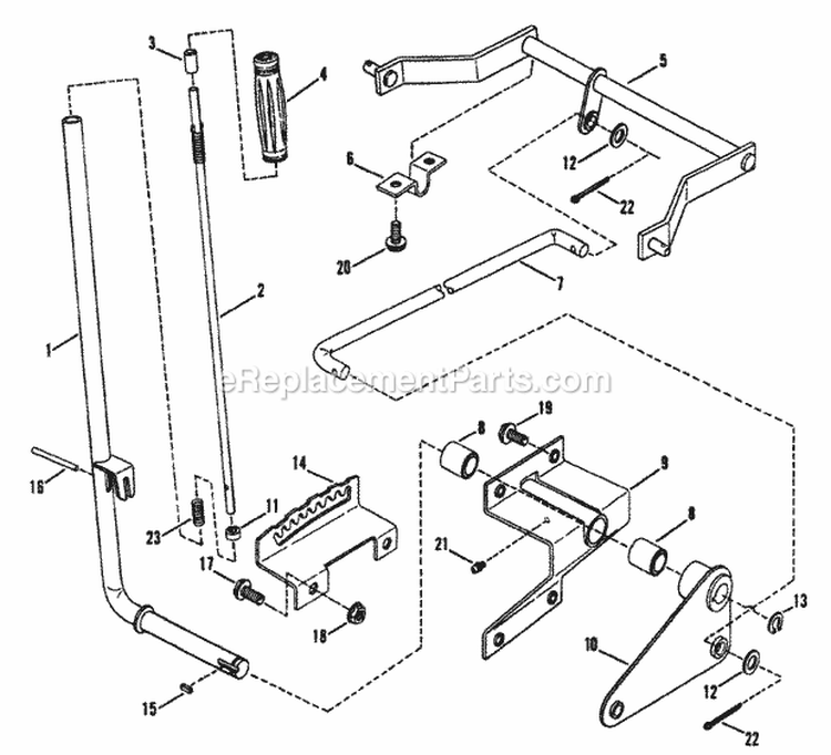 Implement Lift Parts Diagram and Parts List for GYT16333  Snapper Lawn Tractor