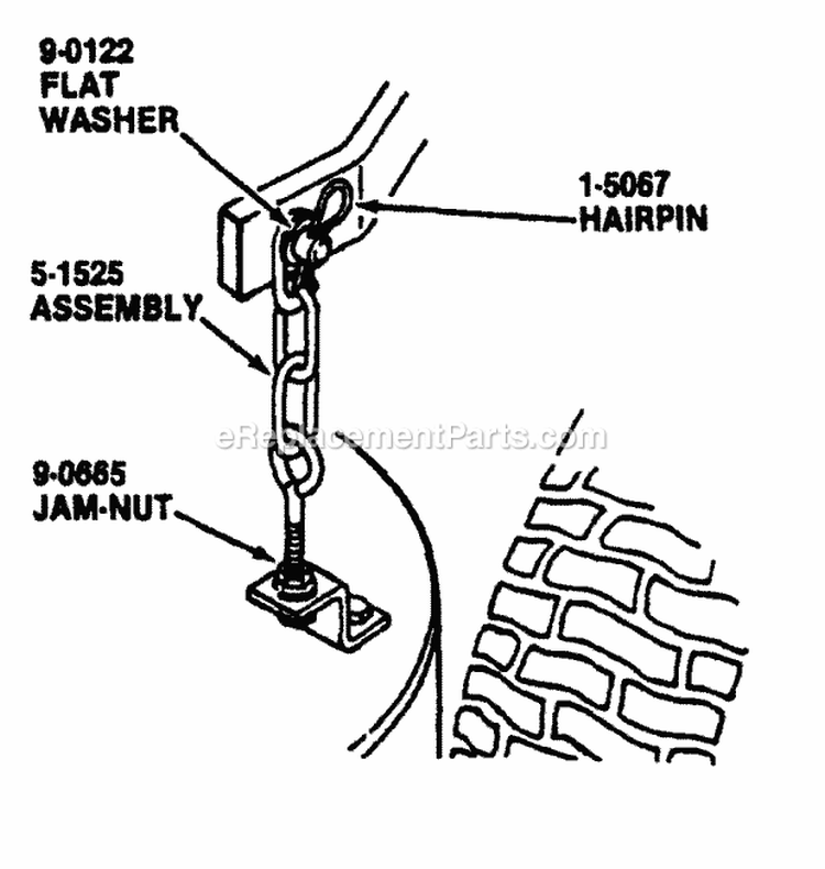 Deck Hanger Detail - Rear Lift Arm Diagram and Parts List for GYT16333  Snapper Lawn Tractor