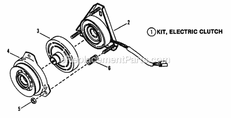 Electric Clutch Assembly Diagram and Parts List for GYT16333  Snapper Lawn Tractor