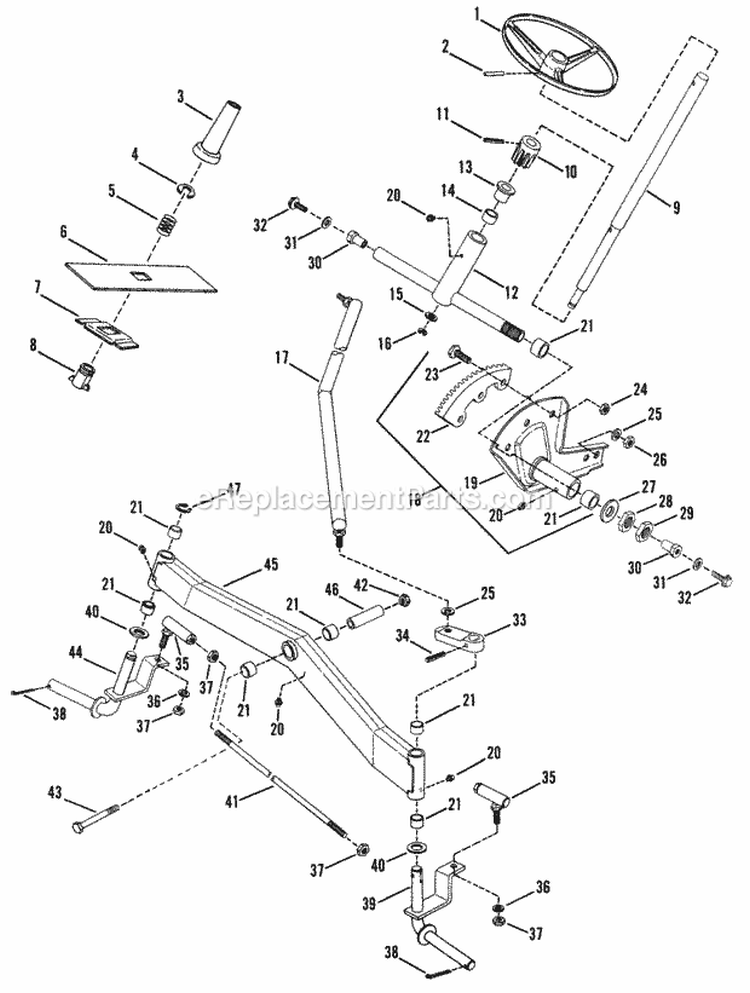 Steering  Front Axle Parts Diagram and Parts List for HT18480 82829 Snapper Lawn Tractor