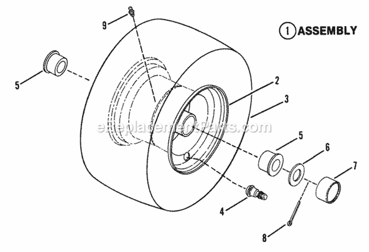 Front Wheels Diagram and Parts List for HT18480 82829 Snapper Lawn Tractor