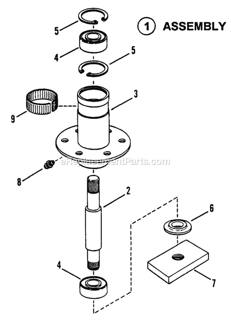 Spindle Assembly (41  48 Outboard) (48 Center) Diagram and Parts List for HT18480 82829 Snapper Lawn Tractor
