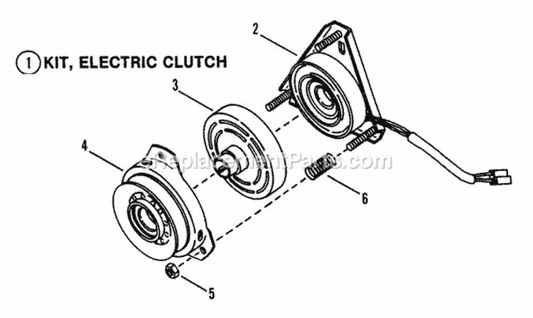 Electric Clutch Diagram and Parts List for HT18480 82829 Snapper Lawn Tractor
