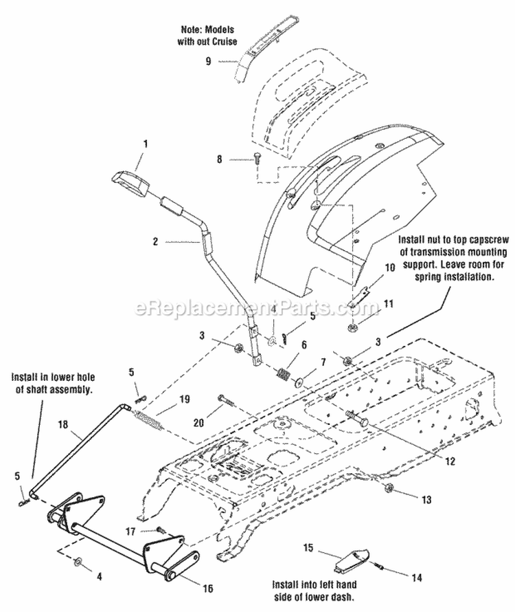 Lift Group Diagram and Parts List for YT1840 2690073 Snapper Lawn Tractor