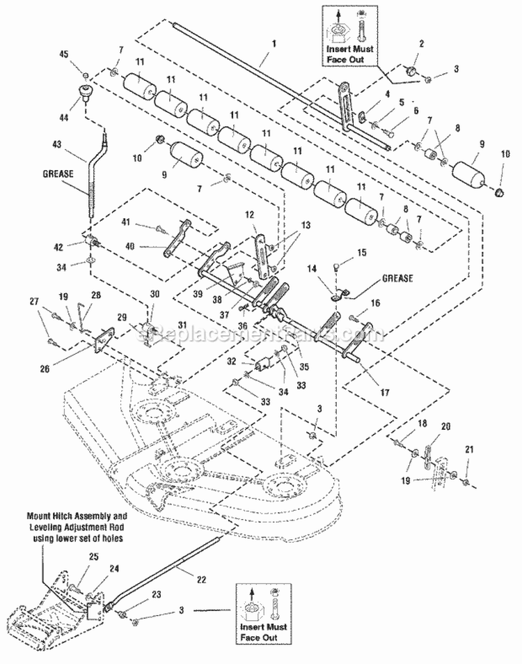 Height Adj  Roller Grp-50 Diagram and Parts List for YT2050 2690109 Snapper Lawn Tractor