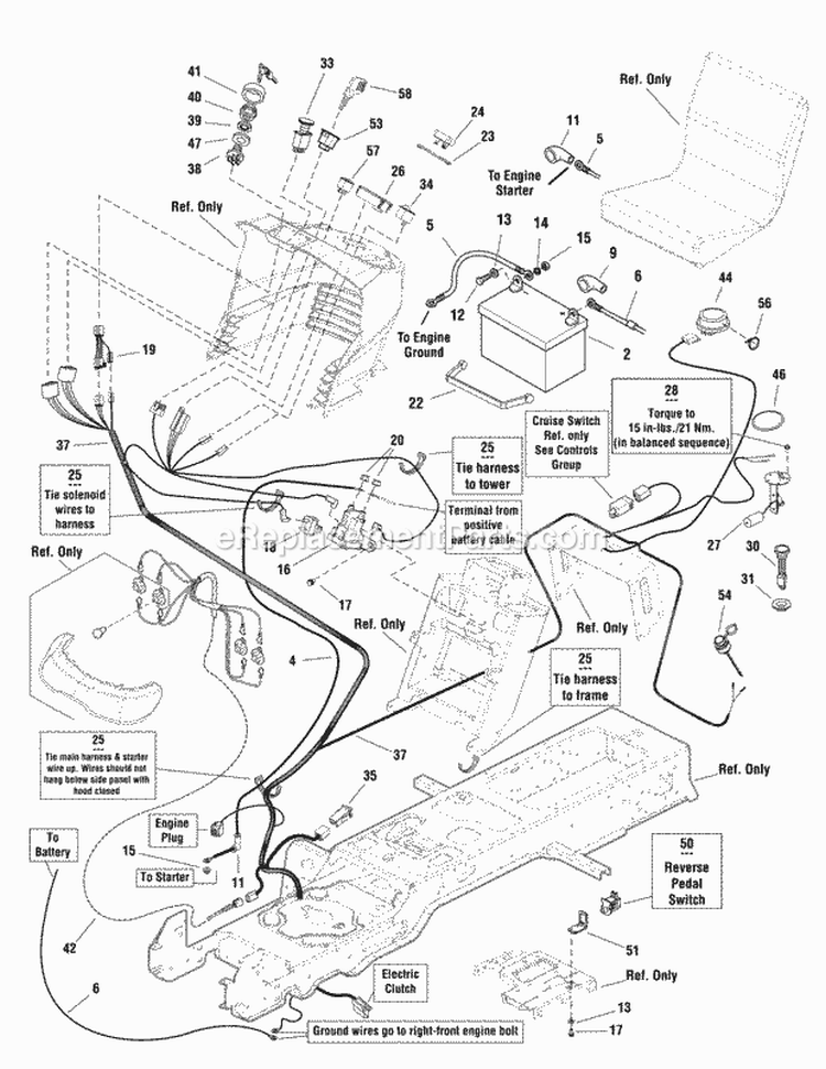 Electrical Group Diagram and Parts List for LT2246  Snapper Lawn Tractor