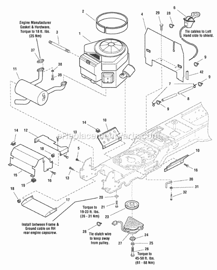 Engine Group - 22Hp  24Hp Briggs  Stratton Twin Diagram and Parts List for LT2246  Snapper Lawn Tractor
