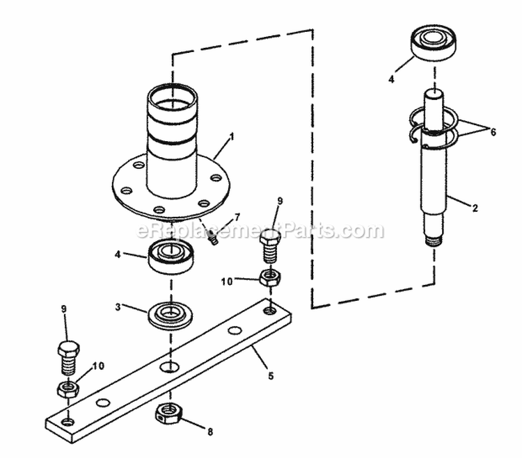 33 Spindle Assembly Diagram and Parts List for YZ13331BE  Snapper Lawn Tractor