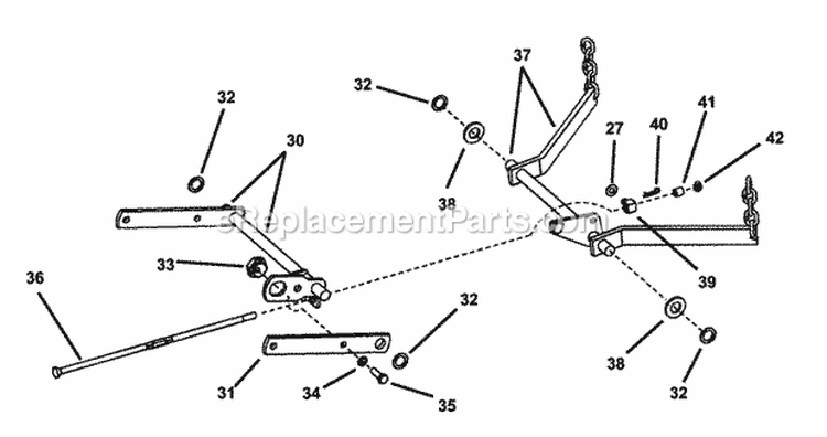 42 Mower Deck Assembly (Part 2) Diagram and Parts List for HZS15423KVE  Snapper Lawn Tractor