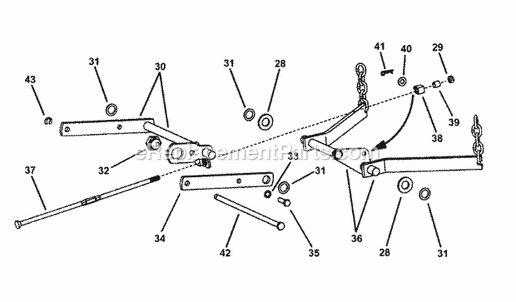 33 Mower Deck Assembly (Part 2) Diagram and Parts List for YZ18336BVE 85693 Snapper Lawn Tractor