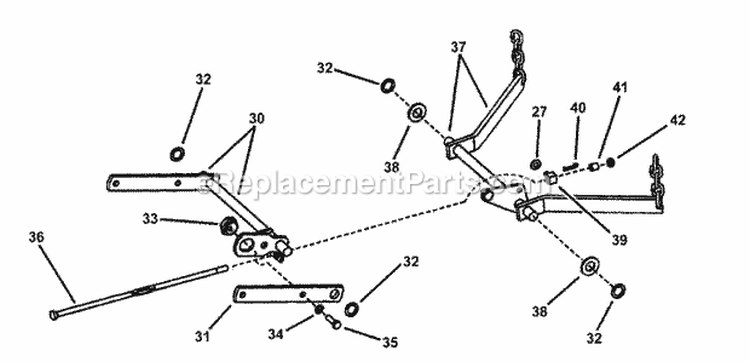 42 Mower Deck Assembly (Part 2) Diagram and Parts List for YZ18425BVE 84944 Snapper Lawn Tractor