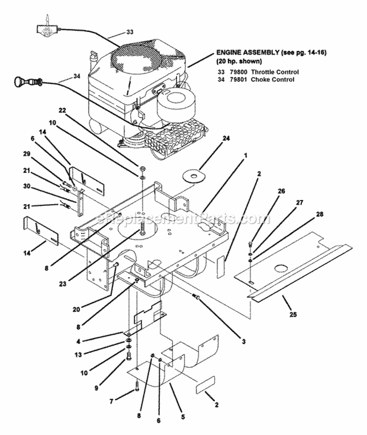 Motor Mount Assembly (Part 2) Diagram and Parts List for Z2002K 80186 Snapper Lawn Tractor