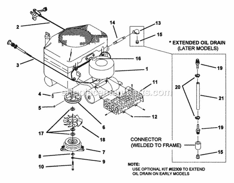 18  20 Hp Engine Assembly Diagram and Parts List for Z1802K 80185 Snapper Lawn Tractor