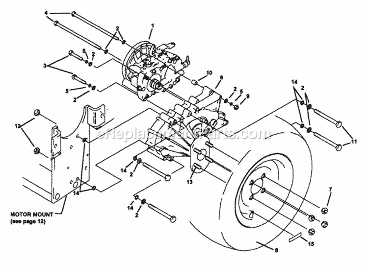 HydrostatGearbox Assembly Diagram and Parts List for Z1805KV 80919 Snapper Lawn Tractor