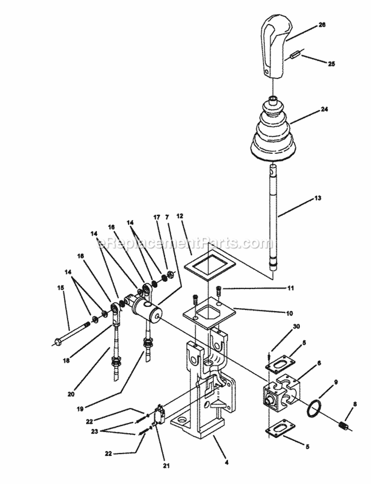 Joystick Steering Control Parts (Part 2) Diagram and Parts List for Z1805KV 80919 Snapper Lawn Tractor