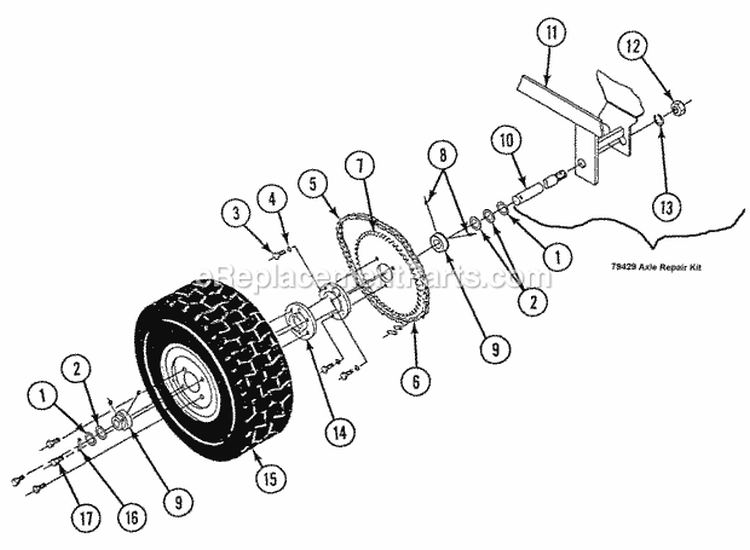 Final Drive Parts WCast Hub Diagram and Parts List for Z160T 82149 Snapper Lawn Tractor