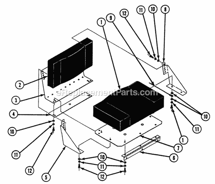 Joystick Deluxe Seat Assembly Diagram and Parts List for Z160T 82149 Snapper Lawn Tractor