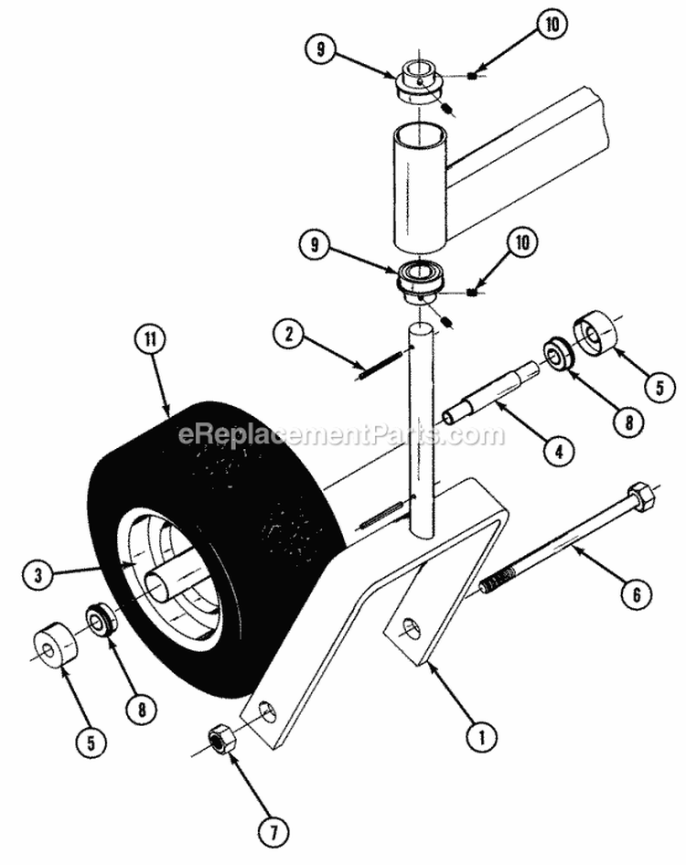 Caster Wheel (Lb  Lk Frame) Diagram and Parts List for Z160T 82149 Snapper Lawn Tractor
