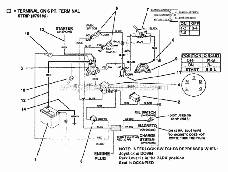 Wire Harness Diagram and Parts List for Z1802K 80185 Snapper Lawn Tractor