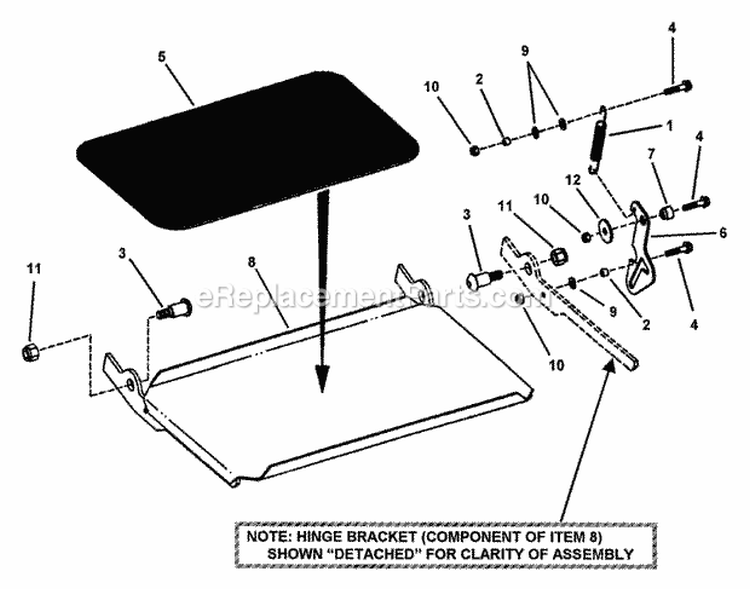 Footrest Assembly Diagram and Parts List for EZF2101DKU  Snapper Lawn Tractor