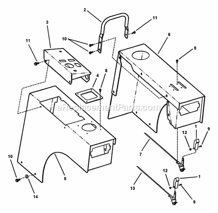 FenderControl Cable Assembly Diagram and Parts List for ZF2501KH  Snapper Lawn Tractor