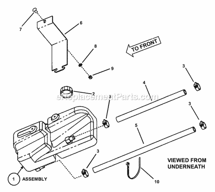Hydro Reservoir Assembly (Left Hand) Diagram and Parts List for ZMT2500KH  Snapper Lawn Tractor