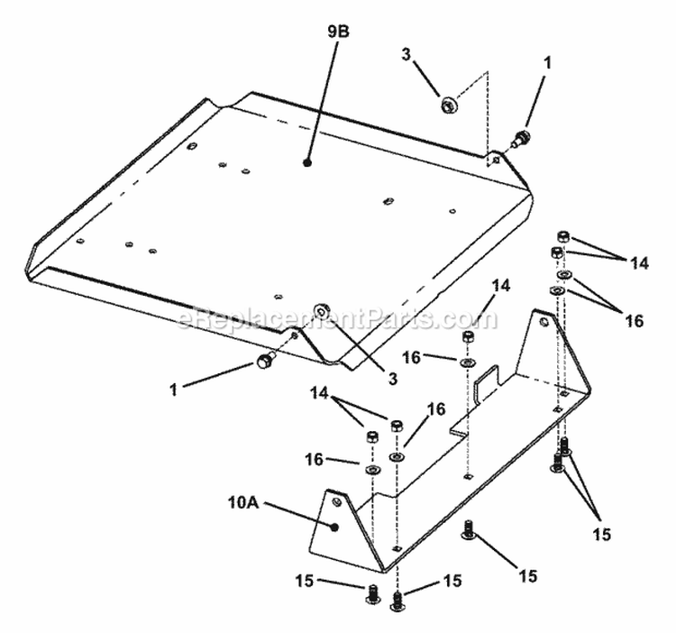 Seat Support Assembly (Part 2) Diagram and Parts List for ZMT2500KH  Snapper Lawn Tractor