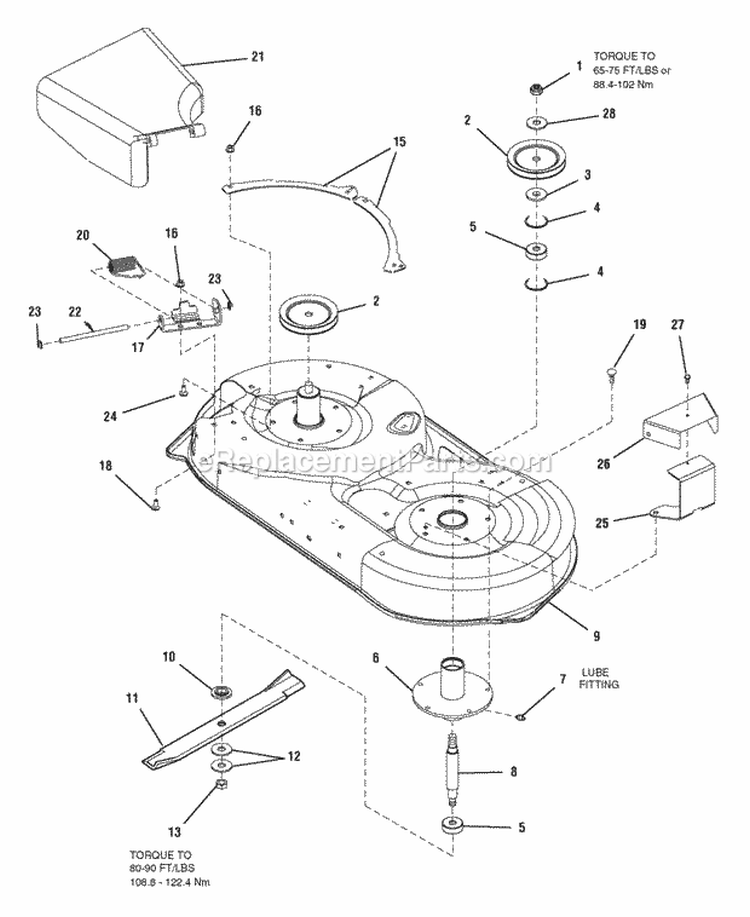 42 Mower Deck - Housing  Arbor Group Diagram and Parts List for ZT2042150ZBVE 2690645 Snapper Lawn Tractor
