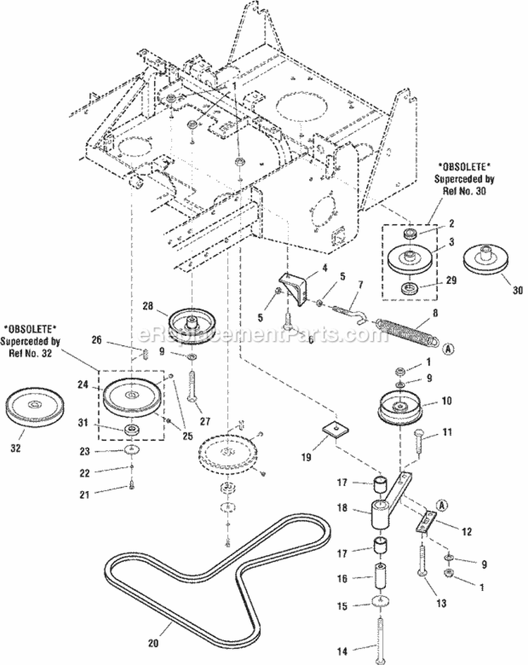 Pump Drive Group Diagram and Parts List for ZT18440KH 5091000 Snapper Lawn Tractor